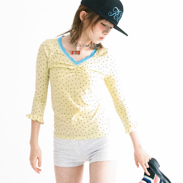 샵페어리 미니 하트레이스탑 lemon