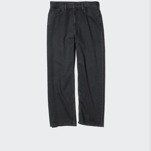 유니클로 와이드스트레이트진 흑청 29사이즈 새상품