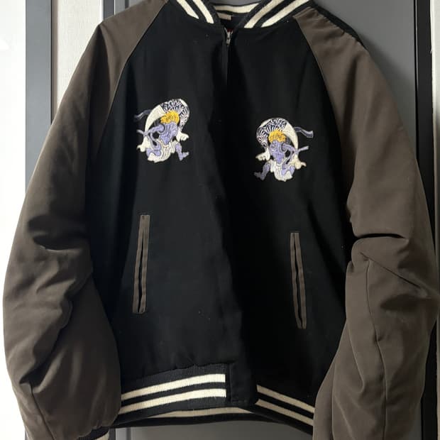 빈티지 도깨비 자수 스카쟌