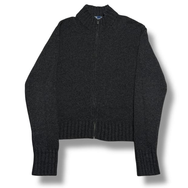Polo Ralph Lauren 100% 램스울  차콜그레이 니트 집업