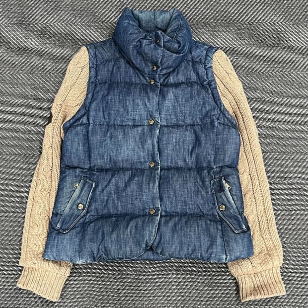 빈폴 니트 슬리브 데님 패딩 v1167 