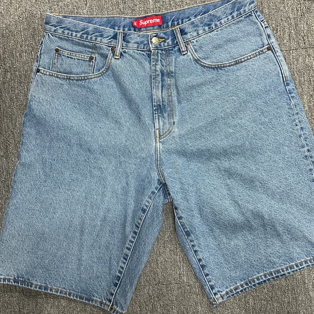 슈프림 배기 대님 쇼츠 워시드 인디고 25 ss (36)