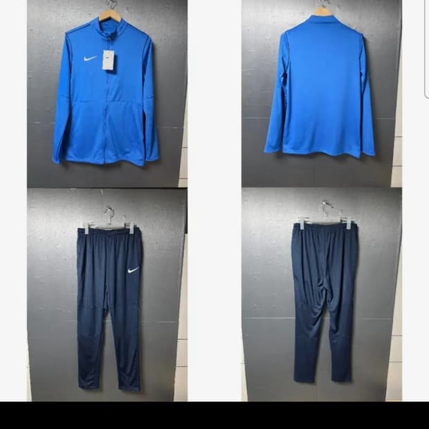 새상품  나이키 스판 파란색 트레이닝 세트 상하의 사이즈 100 춘추용