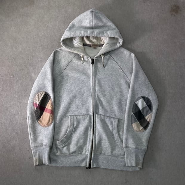 95 버버리 엘보패치 후드집업