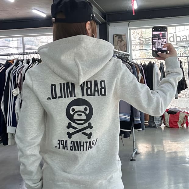 베이프 PIRATE 마일로해적 투웨이 오트밀 후드집업