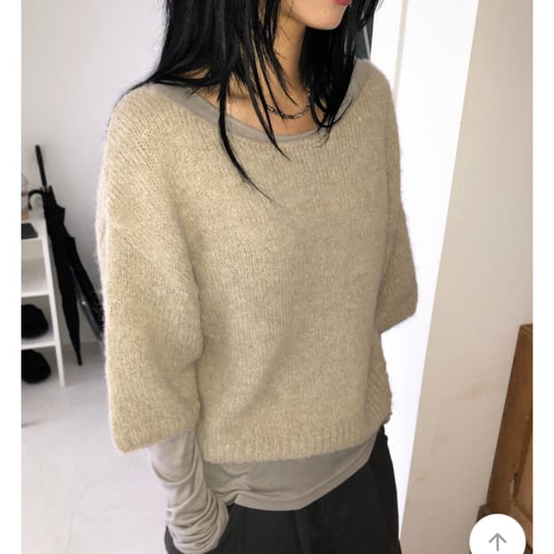 새상품 - 하프 울 니트 (베이지)