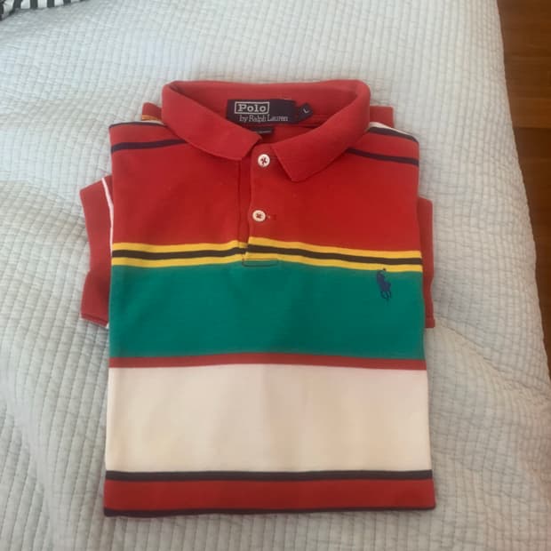 폴로 랄프로렌 90‘s 줄무늬 반팔카라티 100 사이즈