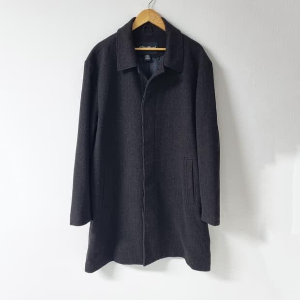 빈티지 에디바우어 헤링본 오버사이즈 코트 - L