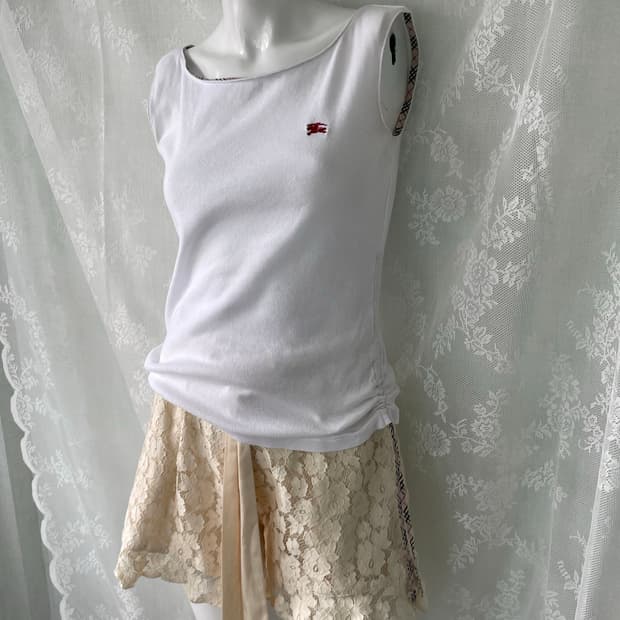 버버리 블루라벨 사이드 셔링 나시 1078 모리걸 y2k 스트릿 갸루 펑