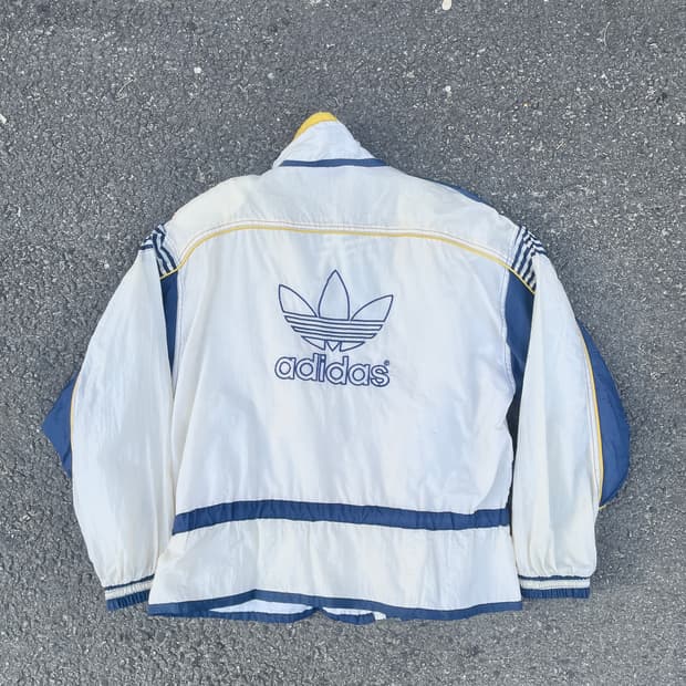 80s 아디다스 대대장 빅로고 자수 트랙자켓 올드스쿨 바람막이 XL