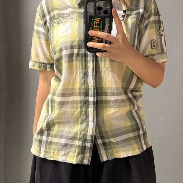 diesel check pattern shirt
