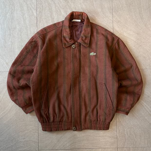 라코스테 정품 정품 버건디 울 블루종 자켓