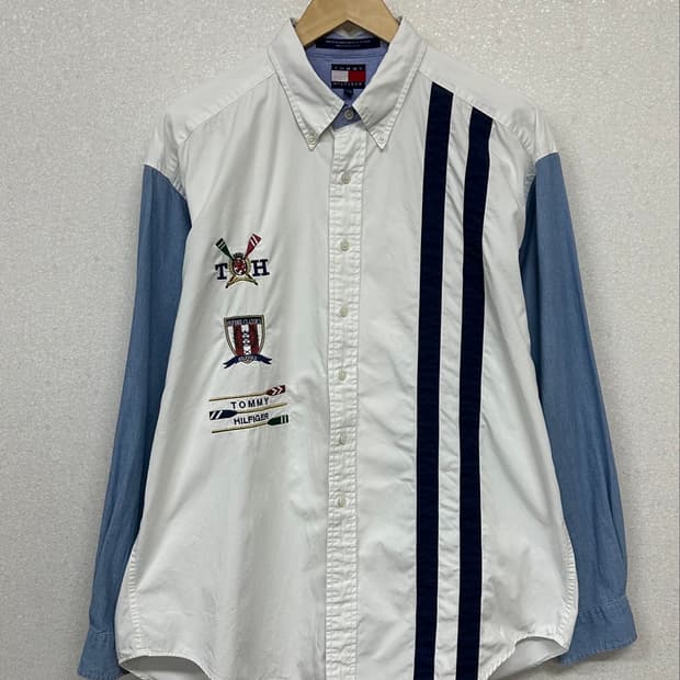 (XL)90'S 타미 배색 셔츠-M2466