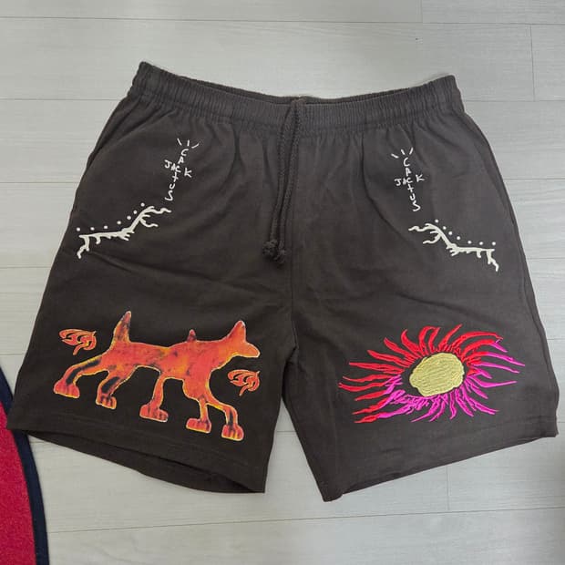 [M] 트래비스 스캇 캑터스잭 썬 반바지 쇼츠 브라운