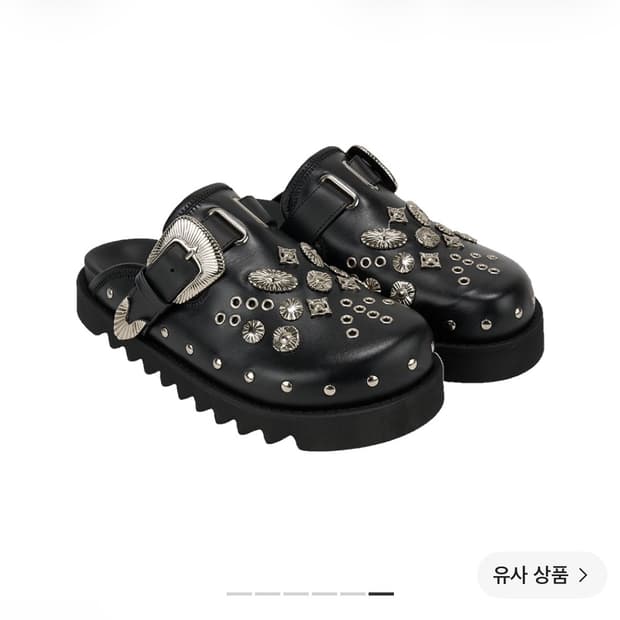 토가 블랙 레더 뮬 43
