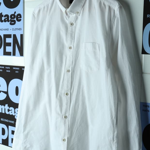 (XL-2XL) 테이트 셔츠 남방 화이트 린넨 마 무지-H32710