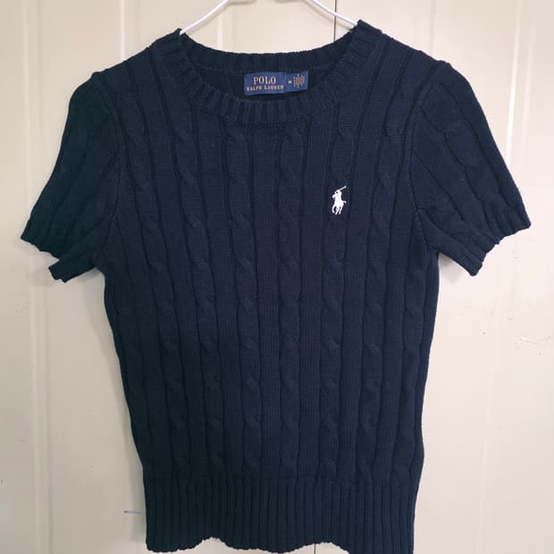 폴로 랄프로렌 케이블 반팔 니트 M