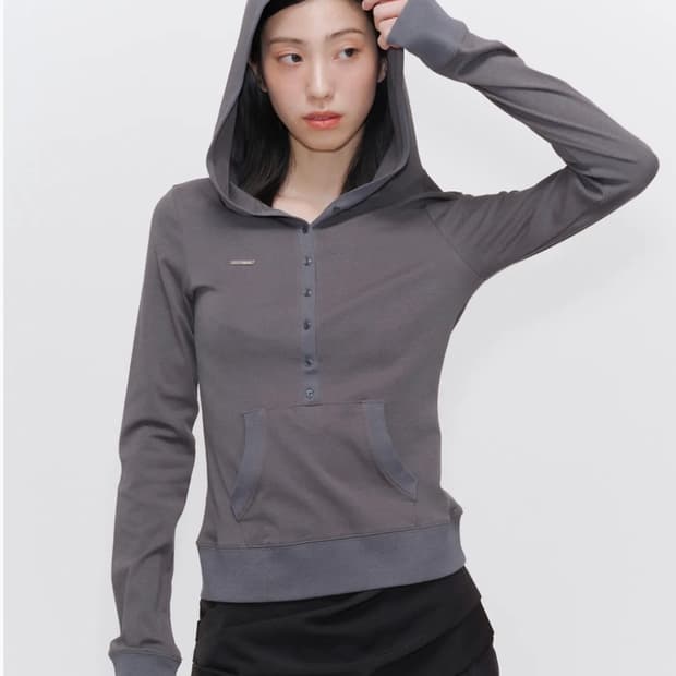 미세키서울 Fitted hoodie long sleeves 후드 롱슬리브