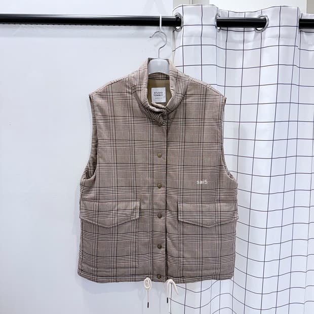 스튜디오톰보이 체크 패딩베스트