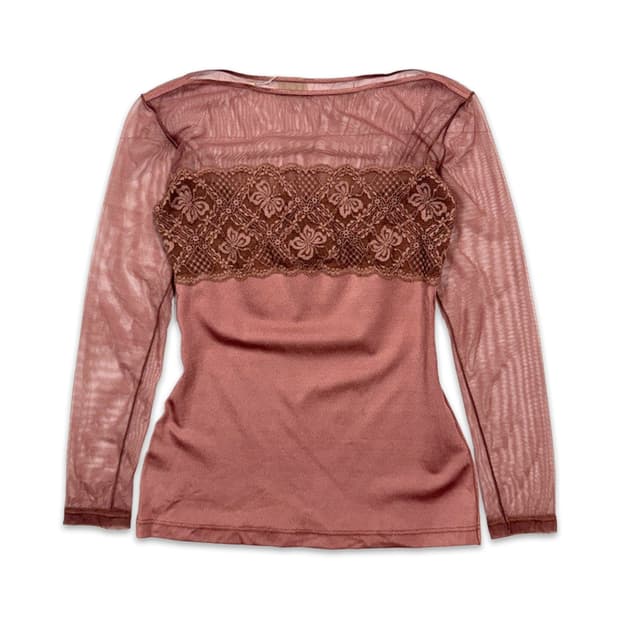 빈티지 오리엔탈 레이스 시스루 레이어드티