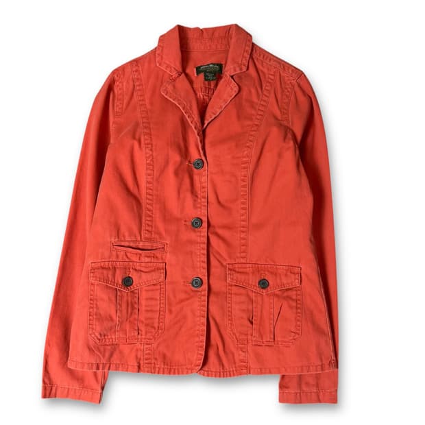 에디바우어 코랄오렌지 투포켓 코튼 긴팔 자켓 S