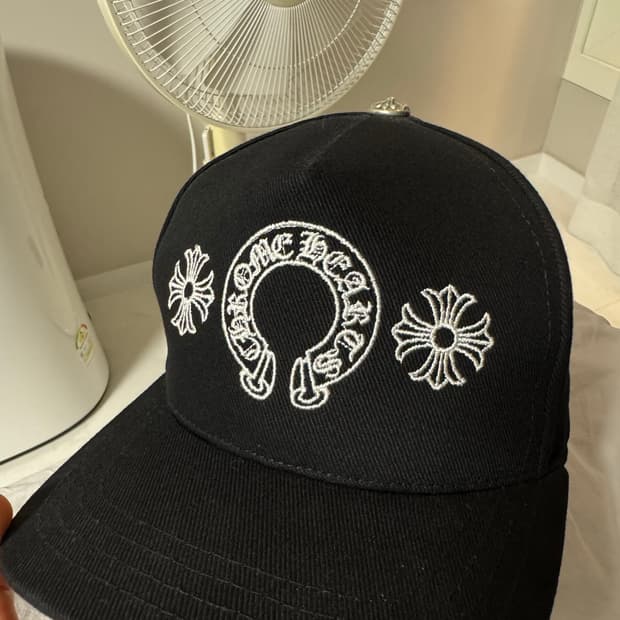 크롬하츠 홀스슈 데님 베이스볼햇 블랙