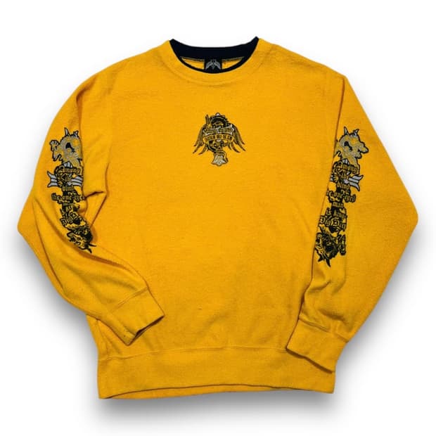 펑크 디그 딥 크로스 윙 트라이벌 후리스 노랑 맨투맨