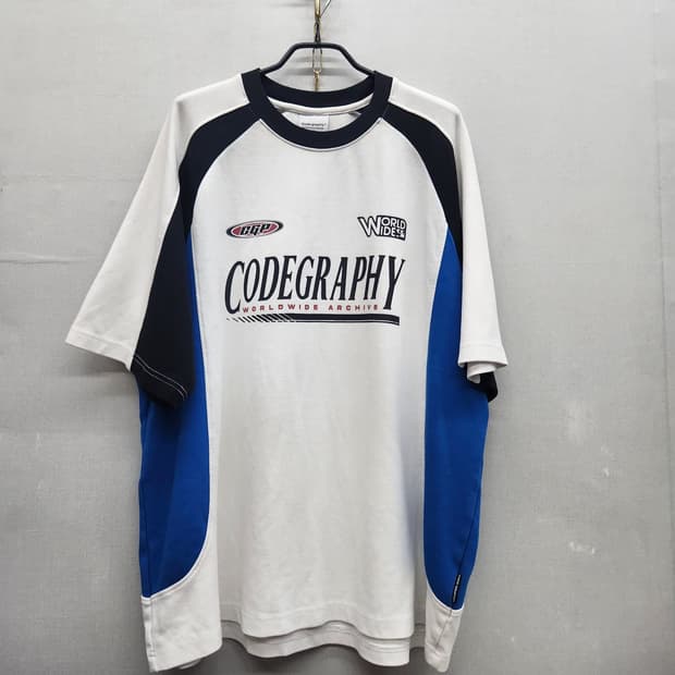 코드그라피 레이싱디자인 배색 반팔티 L(XL~2XL)
