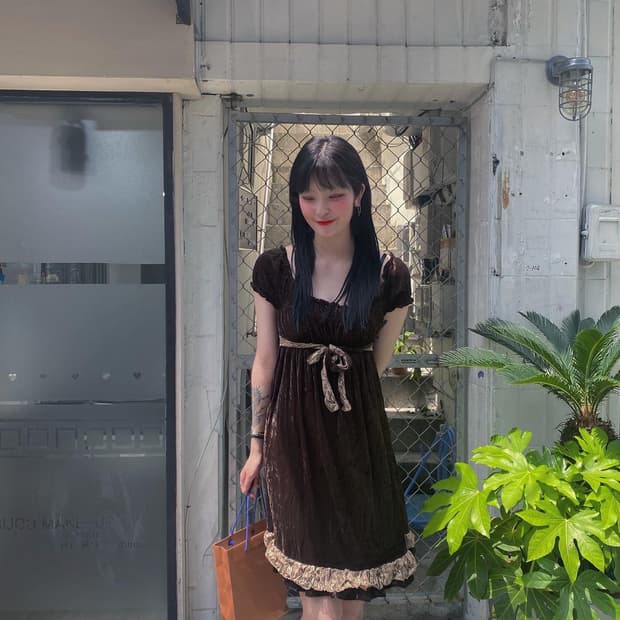 발렌타인 초코 도트 원피스