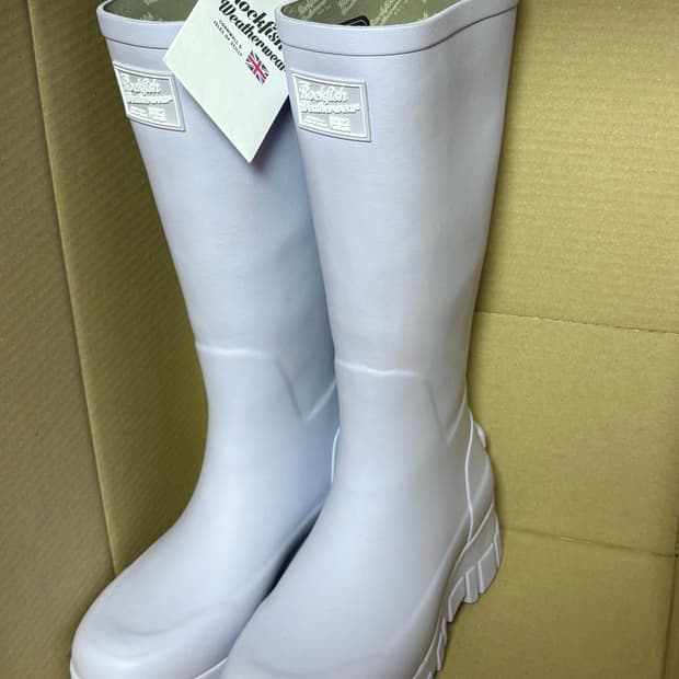 락피쉬웨더웨어 롱 플랫폼 레인부츠 라벤더