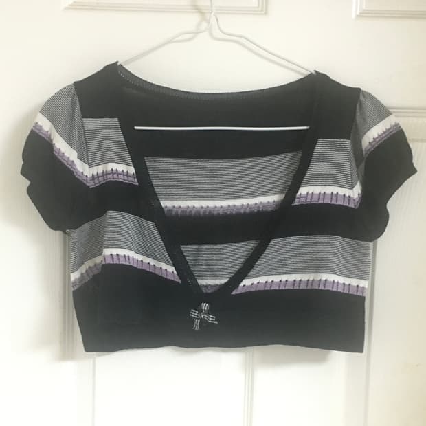 레이어드 y2k 빈티지 반팔 가디건