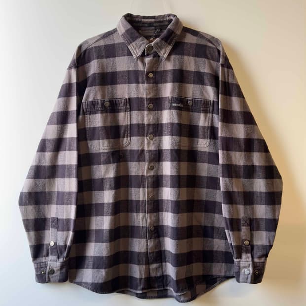 할리 데이비슨 긴팔 체크 셔츠