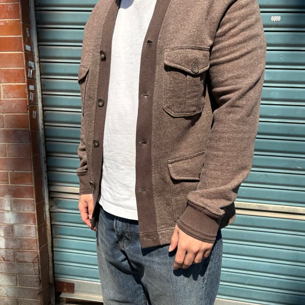 폴로 랄프로렌 밀리터리 멀티 포켓 브라운 배색 가디건