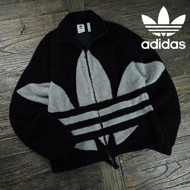 [아디다스] 불꽃 빅로고 오버핏 쉐르파 뽀글이 플리스 자켓 M19728