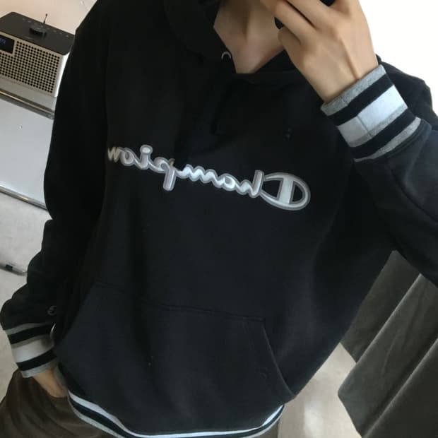 챔피온 스펠로고 시보리라인 후드티