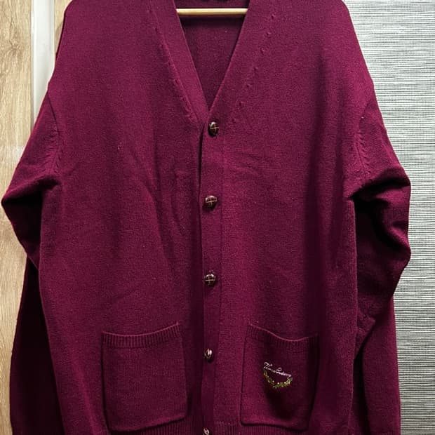 jpn thomas burberry 와인 가디건