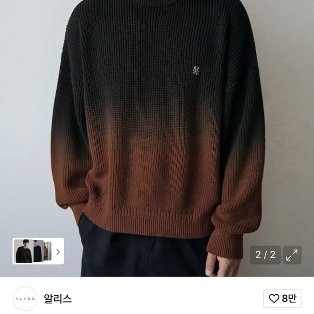 알리스 그라데이션 하찌 니트 L