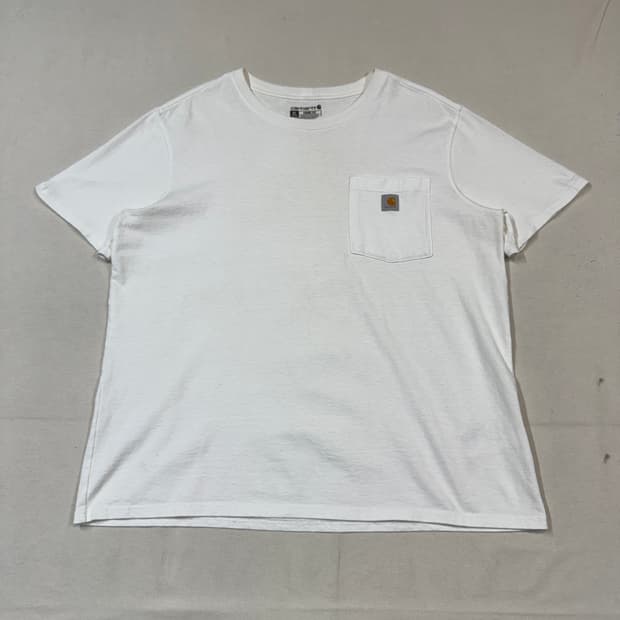 XL) 칼하트 루즈핏 원포켓 반팔 티셔츠 화이트 T99
