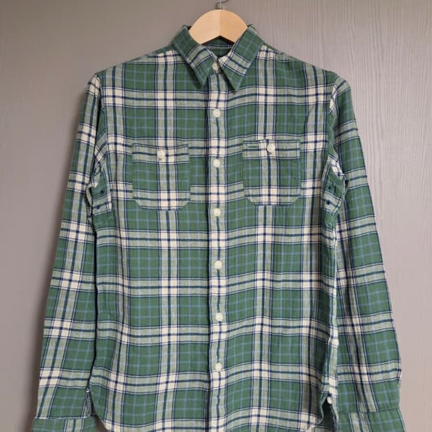 RRL 더블알엘 워크 그린 체크 셔츠 XS (새제품)