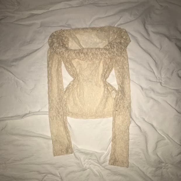 빈티지 프릴 펀칭 레이어드 긴팔