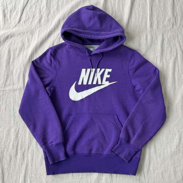 나이키 빈티지 퍼플 빅로고 후드 S
