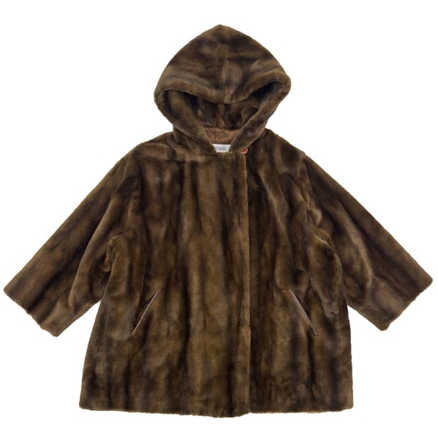 Sportmax Faux Mink Hooded Coat/ 42
