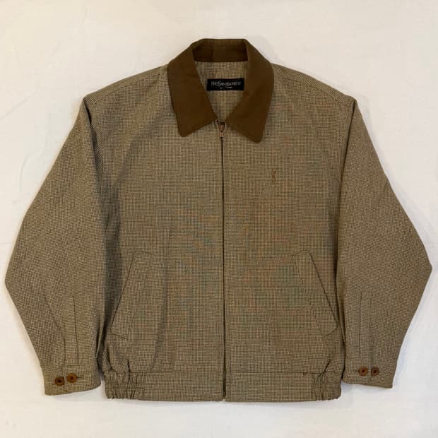 90s YSL 입생로랑 빈티지 블루종 카라 봄버자켓