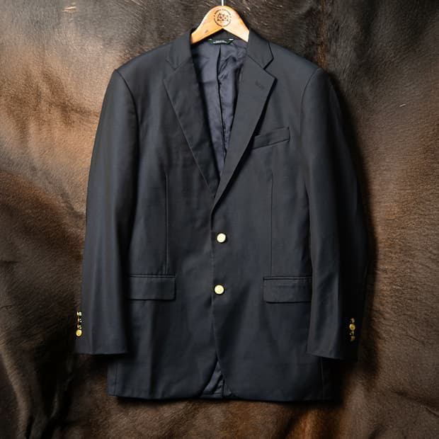 [40L] 브룩스브라더스 컨트리클럽 SAXXON 울 금장 블레이져 네이비