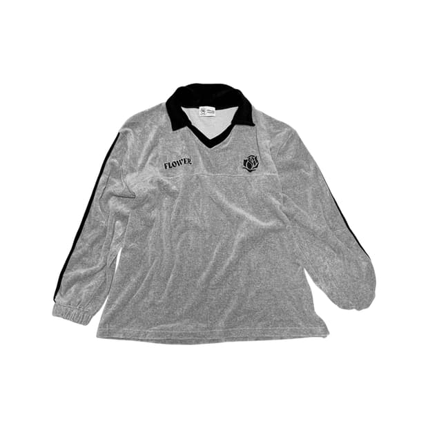 HAVISM, OVERSIZE VELOUR V-NECK L/S TEE