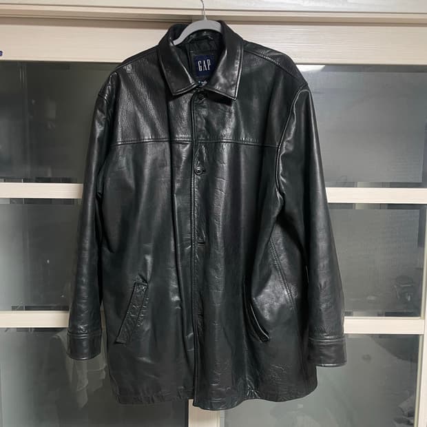 [XL] 올드갭 레더 카코트 블랙