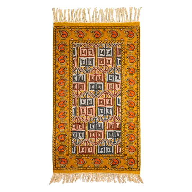 Turkmen Saffron Sun Tribal Rug