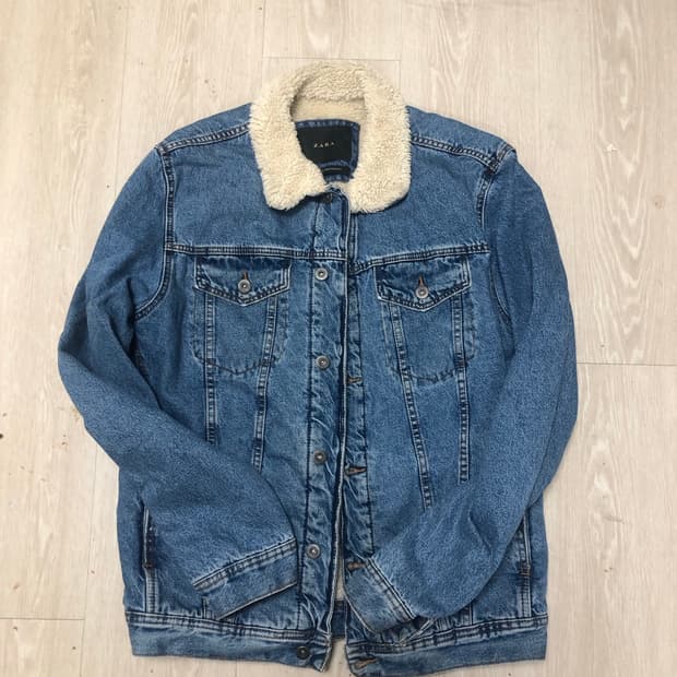 자라 양털 쉐르파 청자켓 L 100