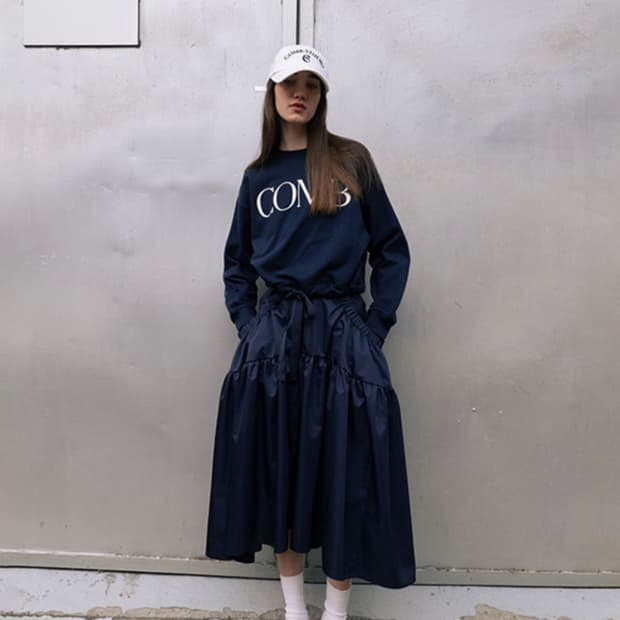 Comb studio 셔링 볼륨 스커트 m