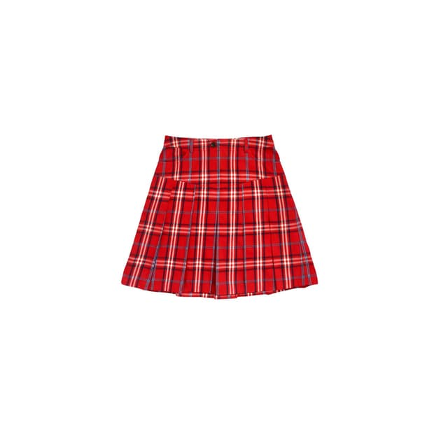 Beanpole red preppy pleats midi skirt